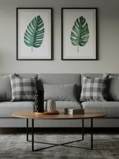 Salón moderno y acogedor con muebles bien elegidos en un hogar estadounidense.