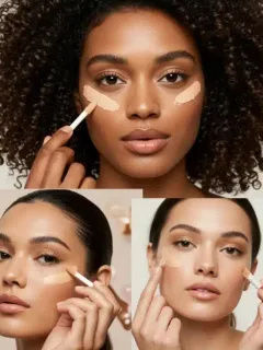 Mujeres aplicando diferentes correctores de ojeras para iluminar su rostro en 2025.
