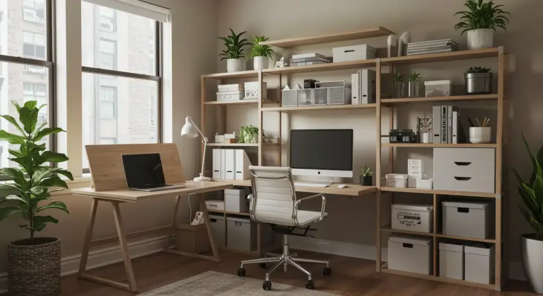 Oficina en casa multifuncional con diseño moderno para 2025