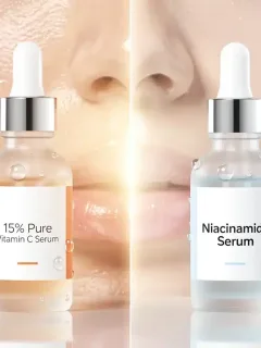 Comparativa de Vitamina C pura al 15% y Niacinamida para atenuar manchas oscuras