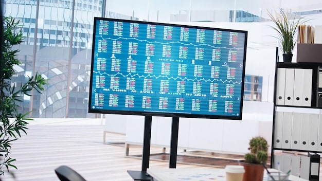 A map displayed on a large screen in a command center, showing real-time data on affected populations, resource availability, and logistical routes. Personnel are actively monitoring the map and coordinating responses.