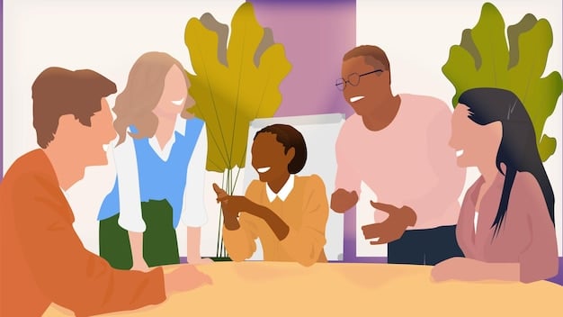 An image showing a community meeting where residents are discussing their experiences with FEMA assistance and sharing tips for navigating the process. Focus on community support and empowerment.