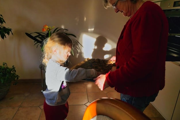 A family practicing a fire drill in their home. They are calmly exiting the house, guided by the parents. Smoke is faintly visible in the background, indicating a simulated fire emergency. The focus is on the family's preparedness and calm demeanor.