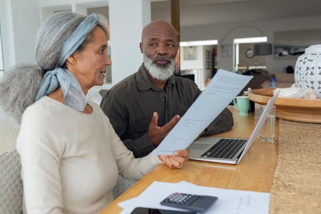 An insurance agent explaining policy details to a homeowner, pointing to a section about deductibles in a policy document. The setting is a bright, modern office, symbolizing clear communication and understanding.