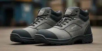 Calzado de Seguridad 2025: Normas y Elección Adecuada Calzado de seguridad moderno y robusto, con puntera de acero y suela antideslizante, listo para el trabajo en 2025.
