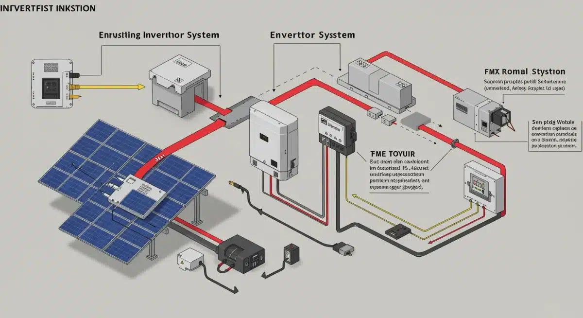 Diagrama explicativo de los componentes de un sistema de paneles solares doméstico.