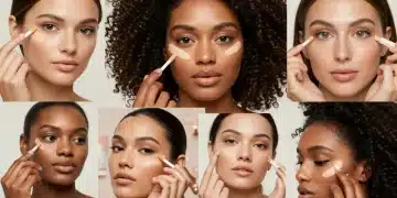 Mujeres aplicando diferentes correctores de ojeras para iluminar su rostro en 2025.