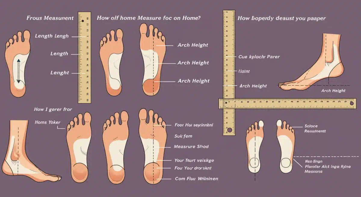 Diagrama detallado sobre cómo medir correctamente el pie para elegir la talla de zapato.