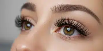 Mujer con pestañas largas y voluminosas, resultado de un tratamiento efectivo.