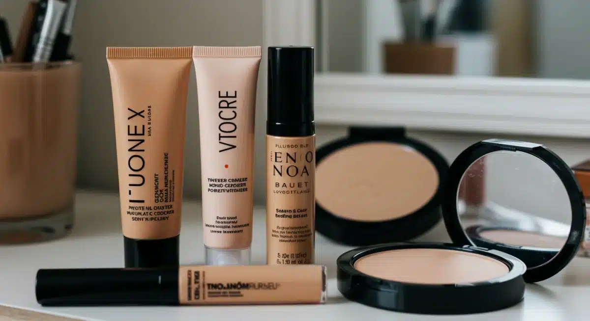 Variedad de productos esenciales de maquillaje ligero y de larga duración para un look 'no makeup' impecable.