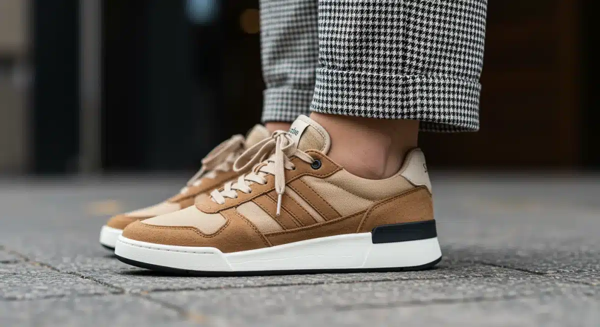 Zapatillas deportivas modernas combinadas con un atuendo casual elegante